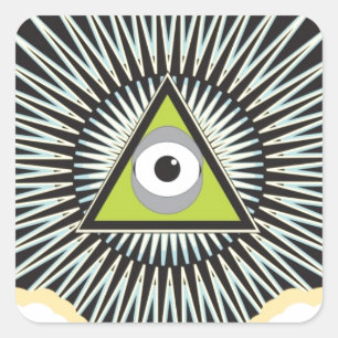 Illuminati alle sehende Augen-JETZT neue Quadratischer Aufkleber