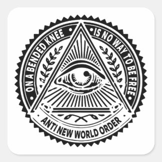 Illuminati - auf einem gebeugten Knie ist keine Mö Quadratischer Aufkleber