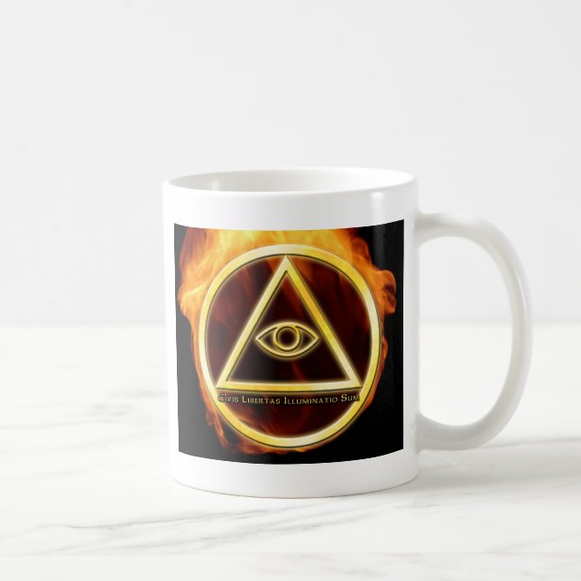 Illuminati auf Feuer Kaffeetasse (Rechts)