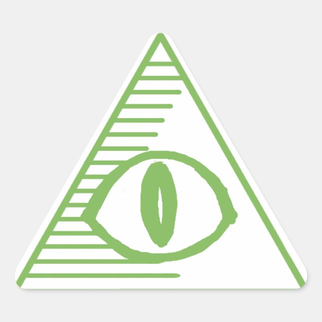 Illuminati-Augendreieck-Aufkleber - blau Dreieckiger Aufkleber (Vorderseite)