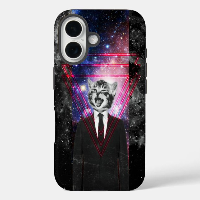 Illuminati-Katze iPhone 16 Hülle (Rückseite)