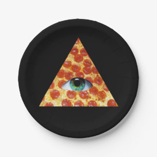 Illuminati Pizza Pappteller