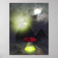 Illuminati Pyramid und UFO Print