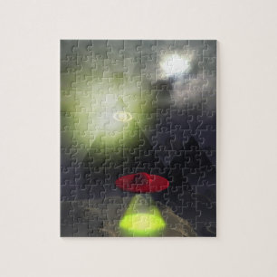 Illuminati Pyramide und UFO-Puzzlespiel