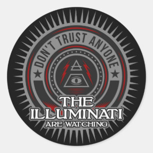 Illuminati sehen zu, wie sie niemandem vertrauen runder aufkleber