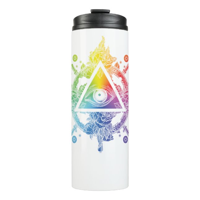 Illuminati-Symbol Alle sehen augenmasonisches Drei Thermosbecher (Vorderseite)