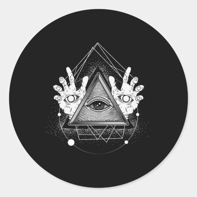 Illuminati Symbol Masonic Triangle Pyramid Verschw Runder Aufkleber (Vorderseite)