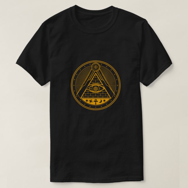 Illuminati Verschwörung Triangle Masonic Alle sehe T-Shirt (Design vorne)