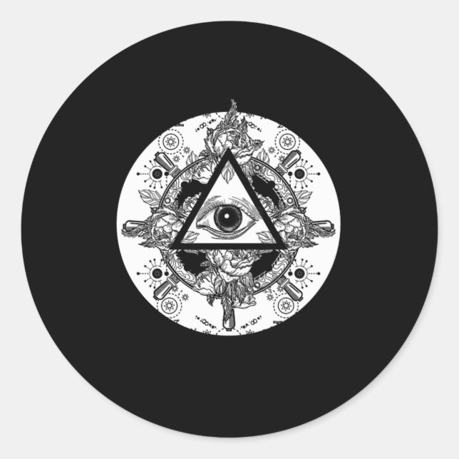 Illuminati Verschwörung Triangle Masonic Mandala G Runder Aufkleber (Vorderseite)