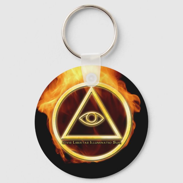 Illuminati zum Feuer Schlüsselanhänger (Vorderseite)