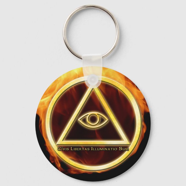 Illuminati zum Feuer Schlüsselanhänger (Vorderseite)