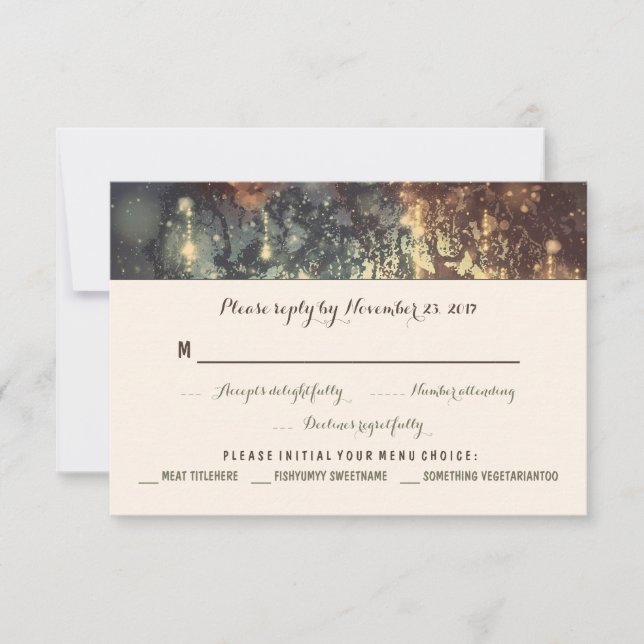 illumine trois cartes RSVP mariage romantique (Devant)