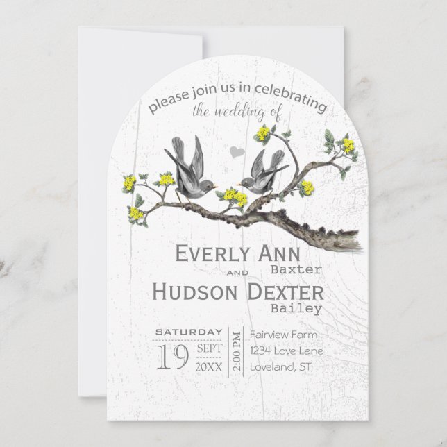 Illuminieren der Hochzeit von Yellow & Ultimate Gr Einladung (Vorderseite)