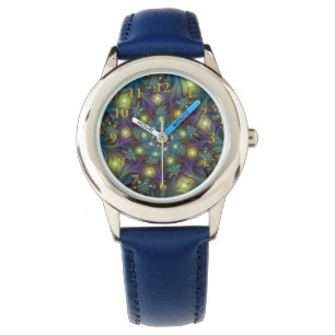 Illuminierte Abstrakte Shiny Aquamarines Lila Frak Armbanduhr