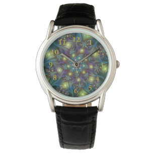 Illuminierte Abstrakte Shiny Aquamarines Lila Frak Armbanduhr