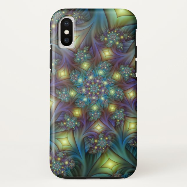 Illuminierte Abstrakte Shiny Aquamarines Lila Frak Case-Mate iPhone Hülle (Rückseite)