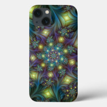 Illuminierte Abstrakte Shiny Aquamarines Lila Frak