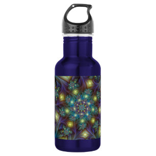 Illuminierte Abstrakte Shiny Aquamarines Lila Frak Edelstahlflasche
