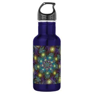 Illuminierte Abstrakte Shiny Aquamarines Lila Frak Edelstahlflasche