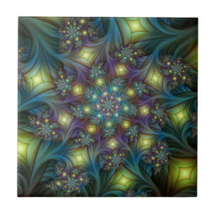 Illuminierte Abstrakte Shiny Aquamarines Lila Frak Fliese