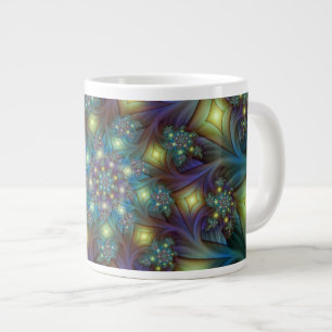 Illuminierte Abstrakte Shiny Aquamarines Lila Frak Jumbo-Tasse