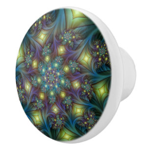 Illuminierte Abstrakte Shiny Aquamarines Lila Frak Keramikknauf