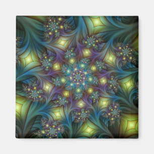 Illuminierte Abstrakte Shiny Aquamarines Lila Frak Magnet