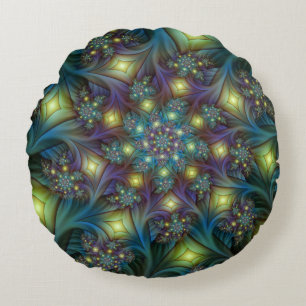 Illuminierte Abstrakte Shiny Aquamarines Lila Frak Rundes Kissen