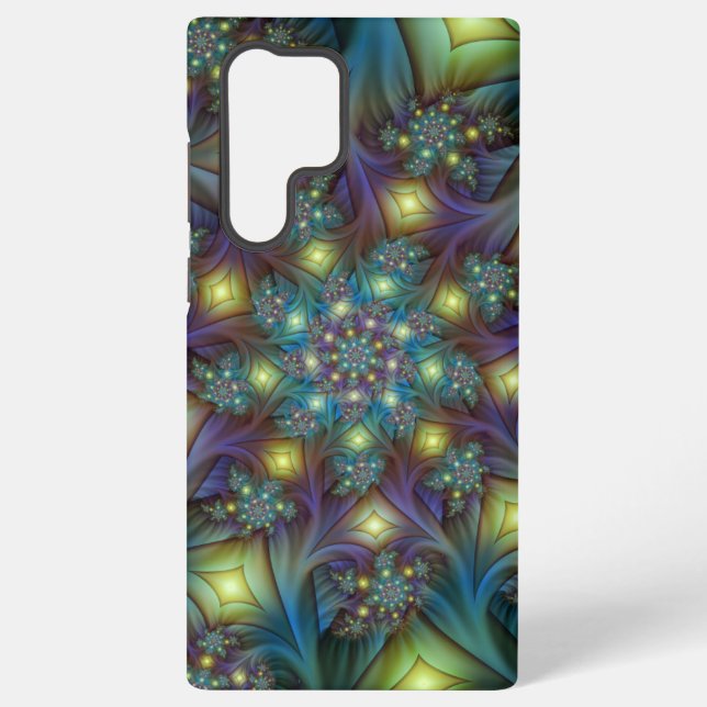 Illuminierte Abstrakte Shiny Aquamarines Lila Frak Samsung Galaxy Hülle (Rückseite)