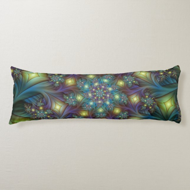 Illuminierte Abstrakte Shiny Aquamarines Lila Frak Seitenschläferkissen (Vorderseite)