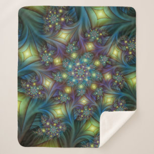 Illuminierte Abstrakte Shiny Aquamarines Lila Frak Sherpadecke