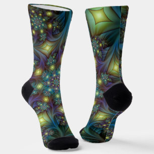 Illuminierte Abstrakte Shiny Aquamarines Lila Frak Socken