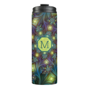 Illuminierte Abstrakte Shiny Aquamarines Lila Frak Thermosbecher