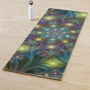 Illuminierte Abstrakte Shiny Aquamarines Lila Frak Yogamatte