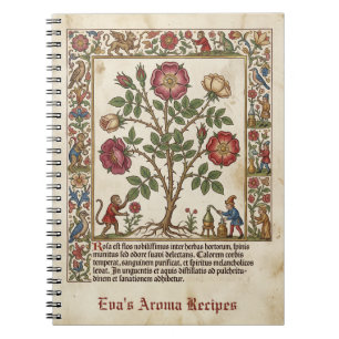 Illuminierte Apotheke Mittelalterliche Rose Notizblock