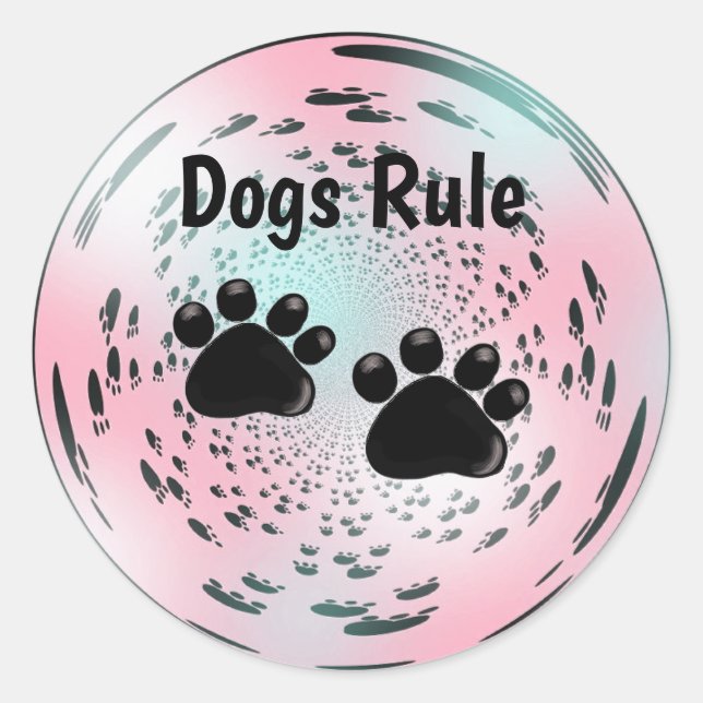 Illuminierte Hundepapierdrucke Runder Aufkleber (Vorderseite)