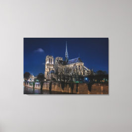 Illuminierte Kathedrale Notre Dame de Paris Leinwanddruck