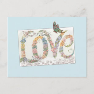 Illuminierte LIEBE, botanischer Kundenwunsch Postkarte