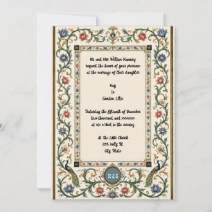 Illuminierte mittelalterliche Hochzeitseinladung Einladung