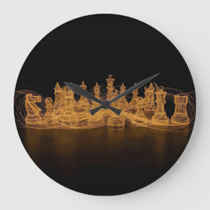 Illuminierte Schachklappen-Wandklemme Große Wanduhr