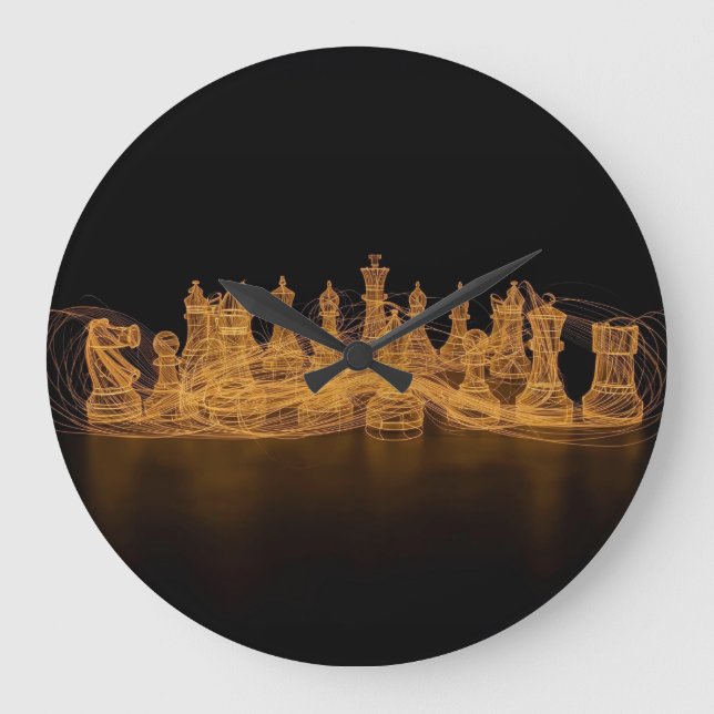 Illuminierte Schachklappen-Wandklemme Große Wanduhr (Vorderseite)