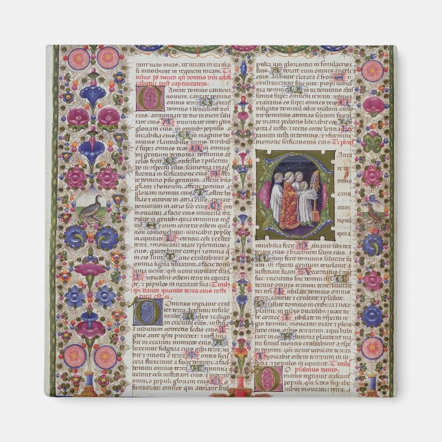 Illuminierte Seite aus dem Buch der Psalmen Magnet (Vorne)