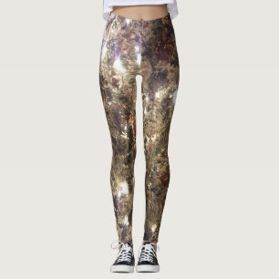Illuminierte silberne Weihnachtsbaum-Leggings Leggings