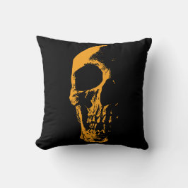 Illuminierte Skull Orange Paint Creation Kissen