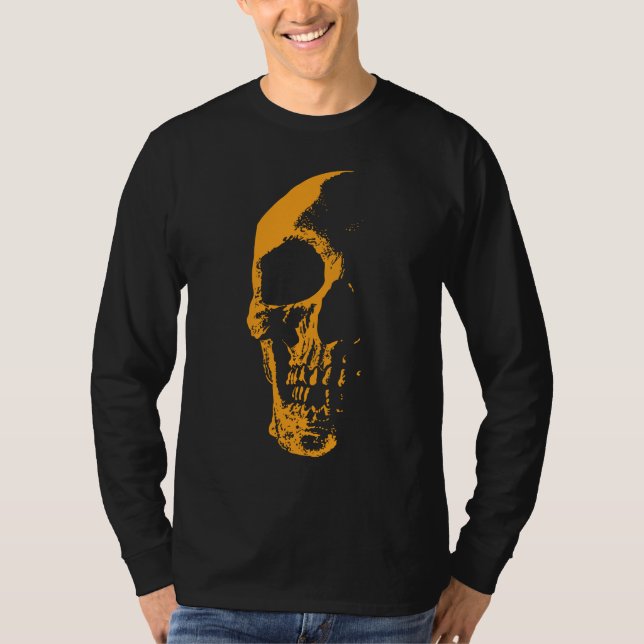 Illuminierte Skull Orange Paint Creation T-Shirt (Vorderseite)