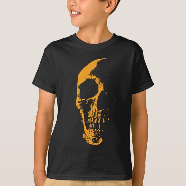 Illuminierte Skull Orange Paint Creation T-Shirt (Vorderseite)