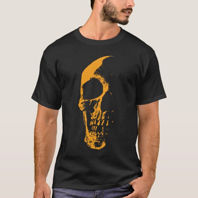 Illuminierte Skull Orange Paint Creation T-Shirt (Vorderseite)