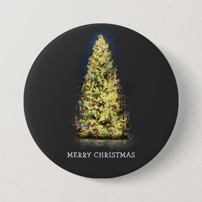 Illuminierter Weihnachtsbaum Button (Vorderseite)