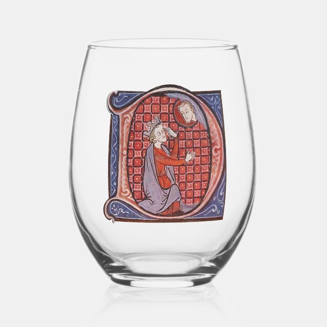 Illuminiertes Erstglas D Weinglas Ohne Stiel (Vorderseite)