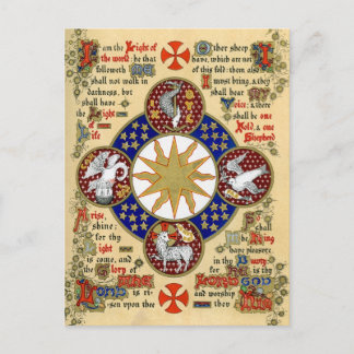 Illuminiertes Manuskript der Epiphany Postkarte